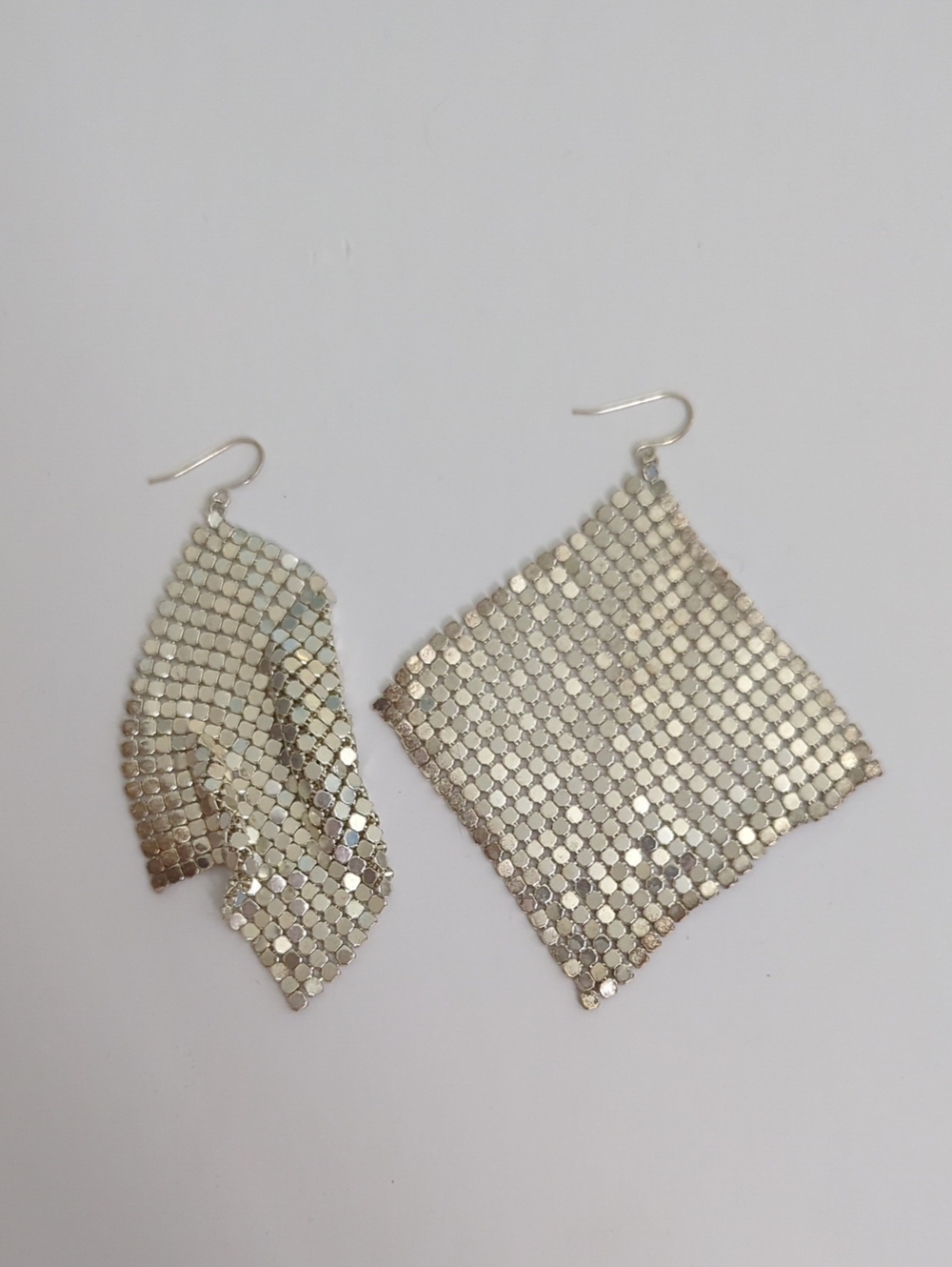 Silver Mesh Drop Earrings - Women Jewelry